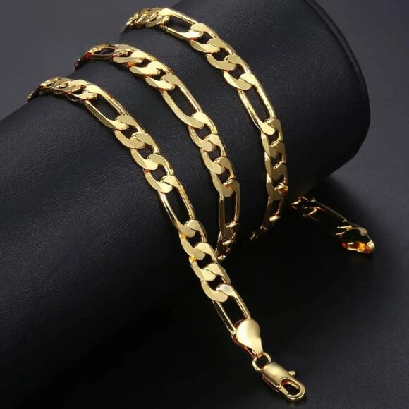 14K Virgen de Guadalupe Pendant Cubic Zirconia Figaro or Rope Chain 20"4mm - Picture 4 of 6